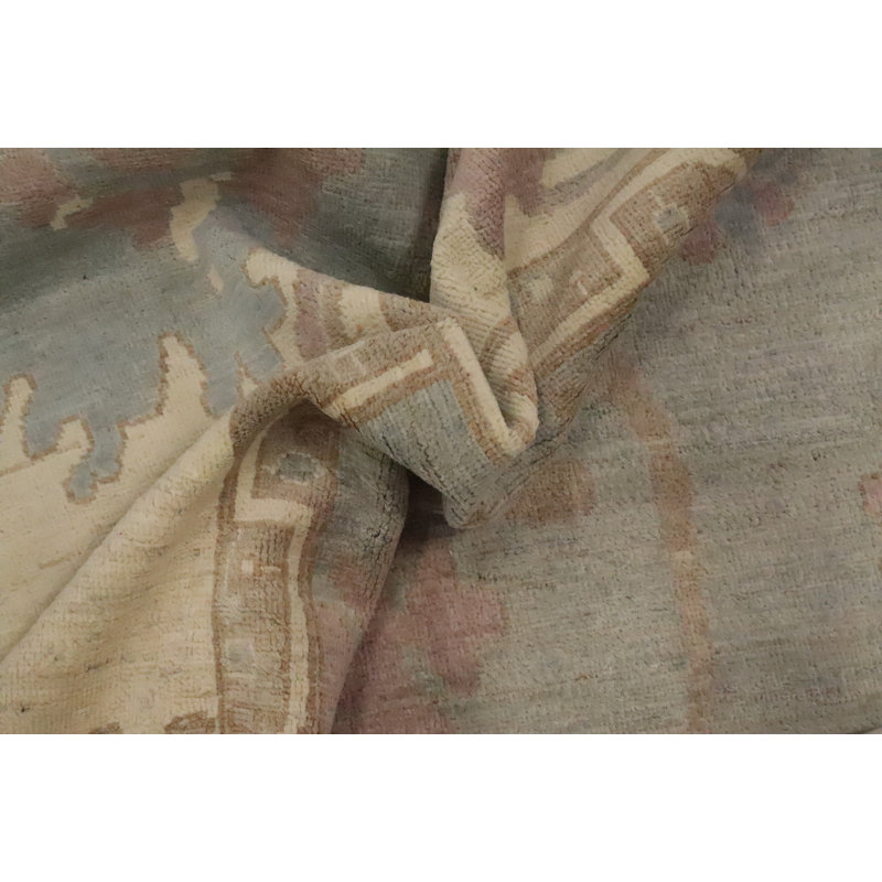 Tapis gris en laine Oushak 10x14