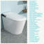 Toilette intelligente avec bidet intégré, ouverture et fermeture automatiques, siège chauffant allongé, capteur de pied encastré, affichage DEL, lavage à l'eau chaude, sécheuse, veilleuse