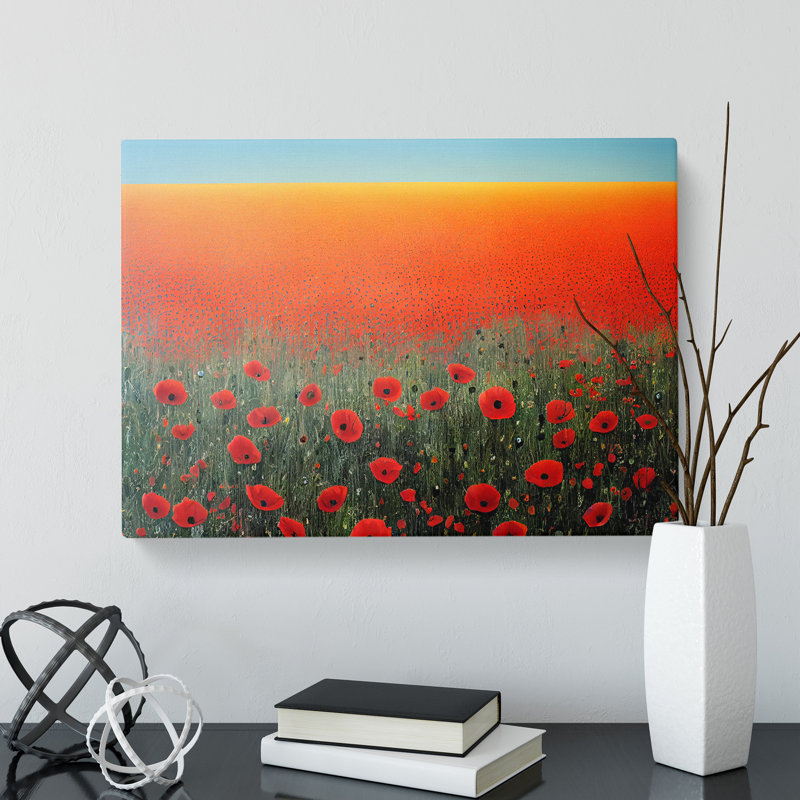 Spellbinding Poppy Field Flowers - Wrapped Canvas, 35cm H x 50cm W x 3cm D