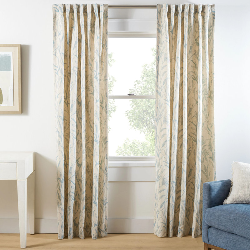 Panneau de rideau simple obscurcissant en lin, L 50 po x L 84 po