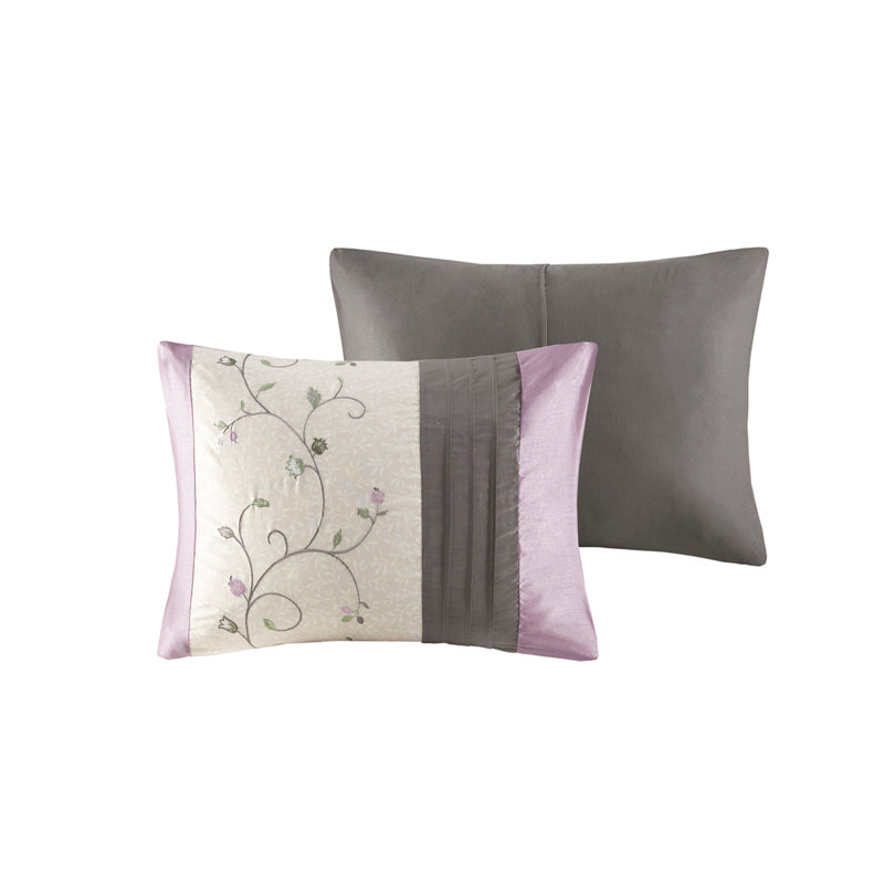 Embroidered 7 Piece Comforter Set Purple