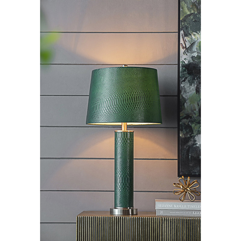 Lampe de table en cuir