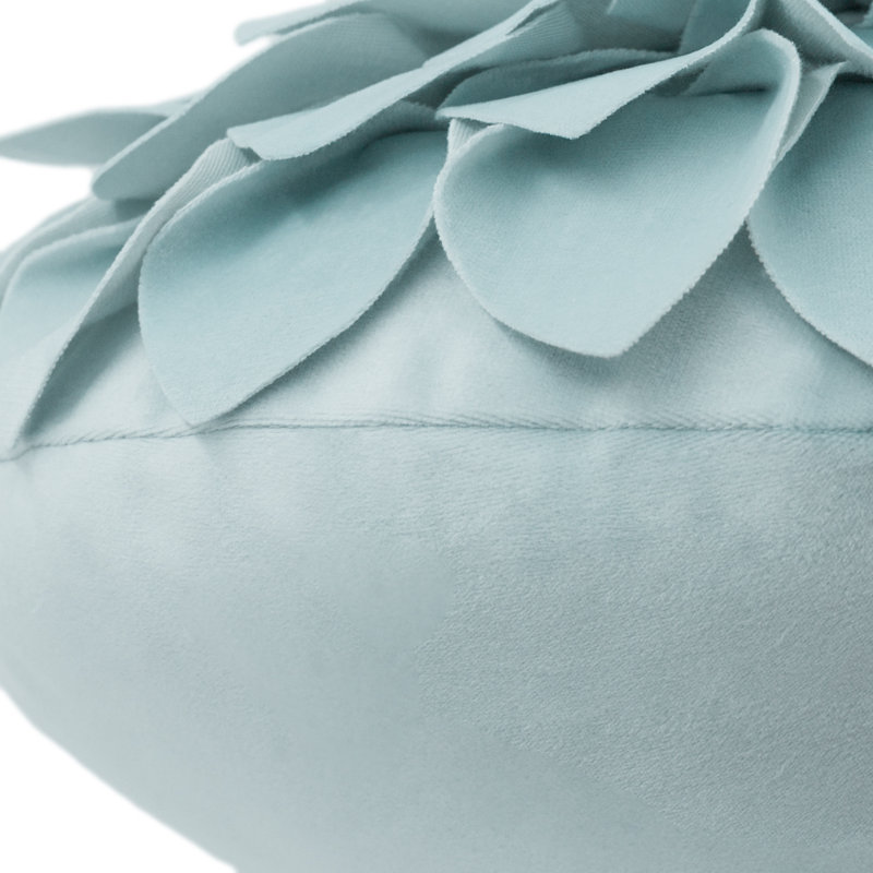  3D Floral Accent Pillow Handmade Flower Throw Pillow Decorative Cushion Cover & Insert, Sky Blue, 12" x 12"