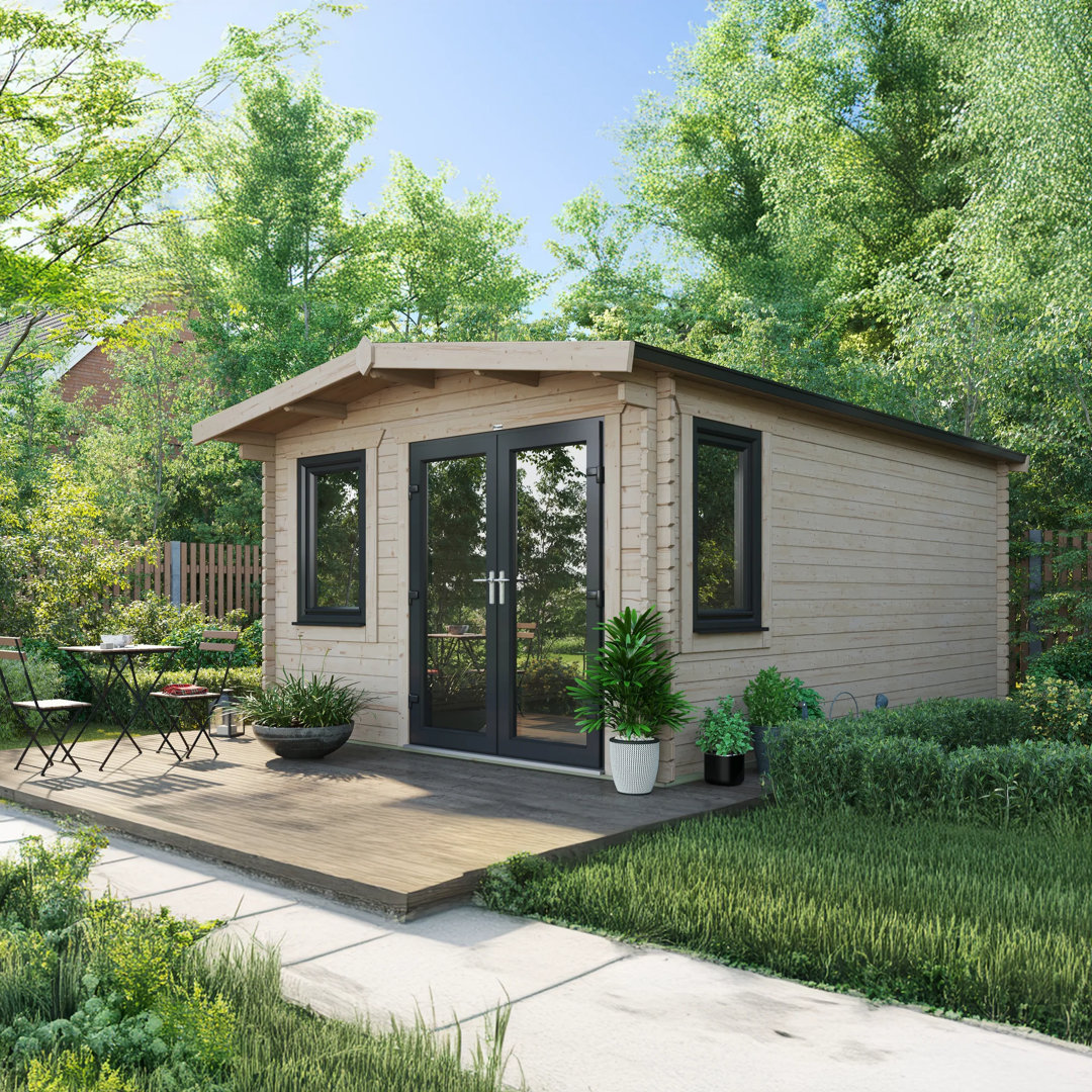 Powersheds 18 x 12ft Chalet Log Cabin, Doors to the Right - 44mm