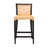 Bertenshaw 18.1'' Rattan and Mahogany wood Short Stool