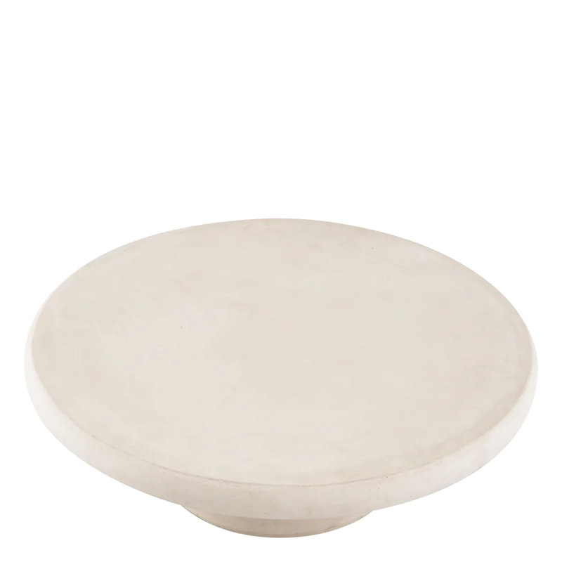 Cleon Outdoor Round Coffee Table, Cream