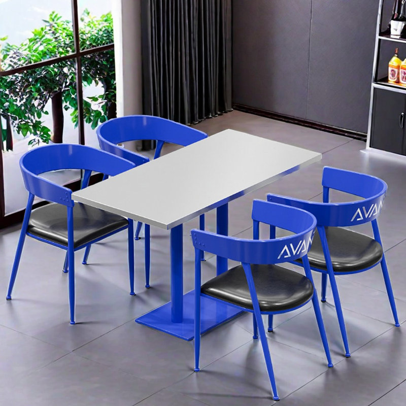 Ensemble de salle à manger 5 pièces, H 29,6 po x L 47,3 po x l 27,6 po, Bleu