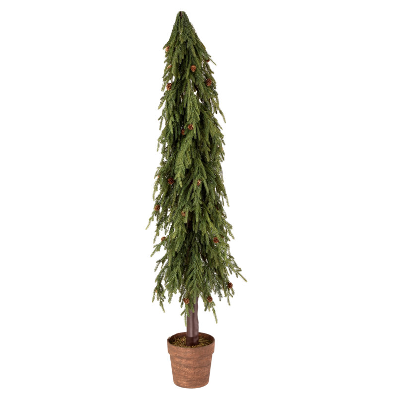 Pin Norfolk en pot doux au toucher UV, H 60 po x l 8 po x P 8 po