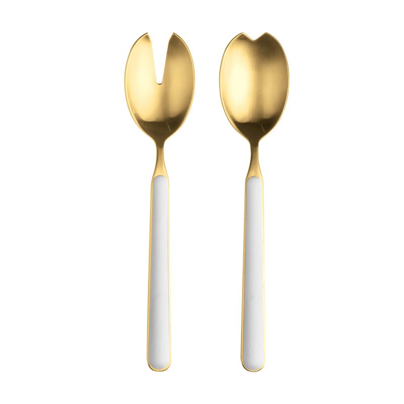 Fantasia Ice Oro Salad Servers, Porcelain