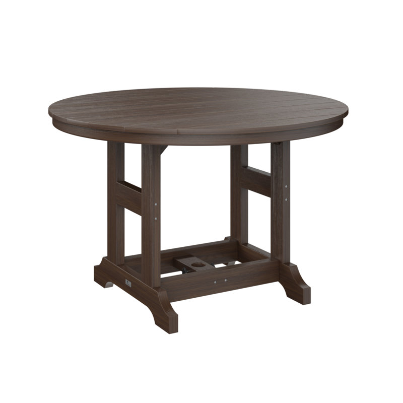 Table de bar ronde Berlin Garden, Imbuia, H 39,5 po x l 48 po x P 48 po