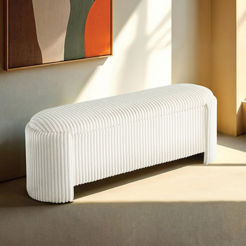 Banc de rangement Zachery, Blanc