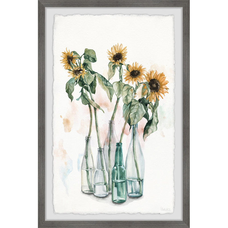Sunflower And Wilted Leaves II by Parvez Taj - Single Picture Frame Painting, 30cm H x 20cm W
