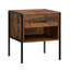 Oscar 1 Drawer Industrial Bedside Table with Metal Frame and Open Shelf-2136073576