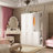 2 Door Wardrobe Cabinet with Hanging Rod and Storage Shelves, Compact Bedroom Closet Organizer for Small Spaces, Apartment and Entryway