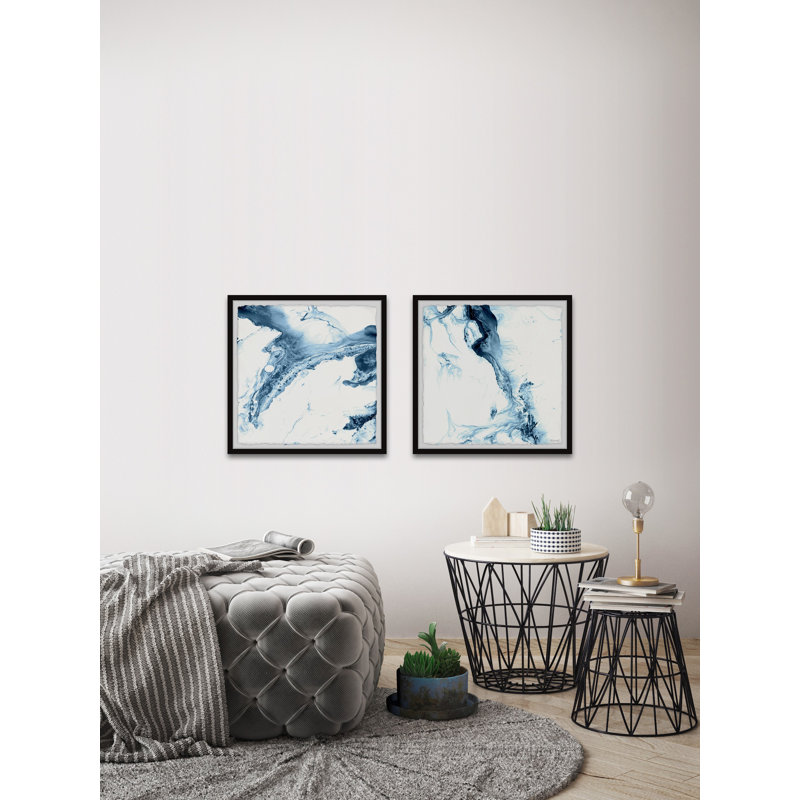 «Blue Water» par Marmont Hill - ensemble de 2 reproductions de cadres photo simples, H 12 po x l 12 po x P 1,5 po