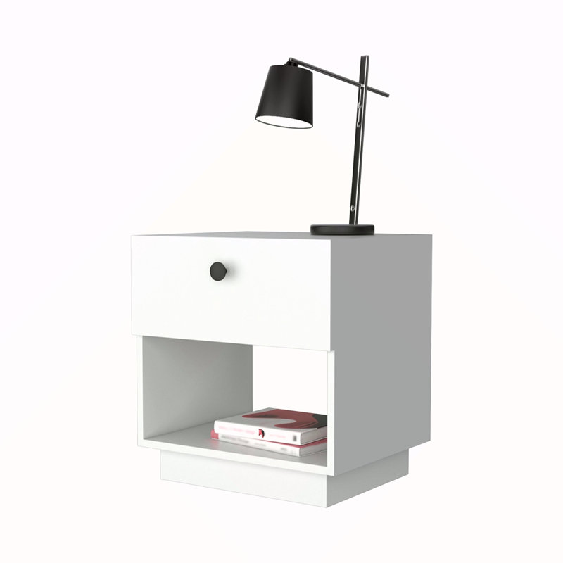 Table de chevet 1 tiroir, Blanc
