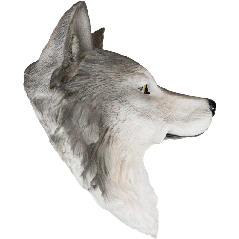Décoration murale buste de tête de loup