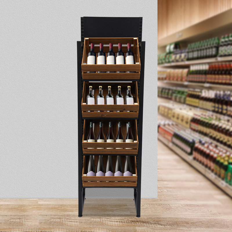 Moriam 20.4'' W Iron Merchandiser, Walnut