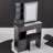 Vanity Desk, 29.2" Small Size Left Drawer Desktop Vanity Table , Cushioned Stool, Large Sliding, Touch Control, Tri-Color Switching, Brightness Adjust LED Mirror, High Capacity Storage, Suitable For Small Space