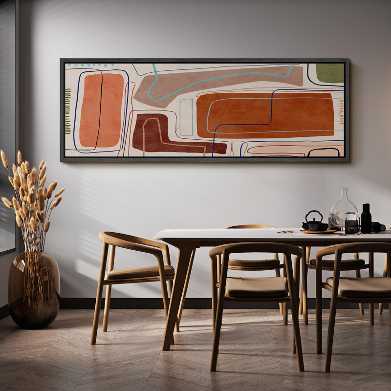 Impression sur toile encadrée orange et brun, H 20 po x l 60 po, Noir, noir, noir, noir