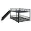 Lit superposé double au-dessus de double avec glissières et barrières de sécurité, noir-1572414066