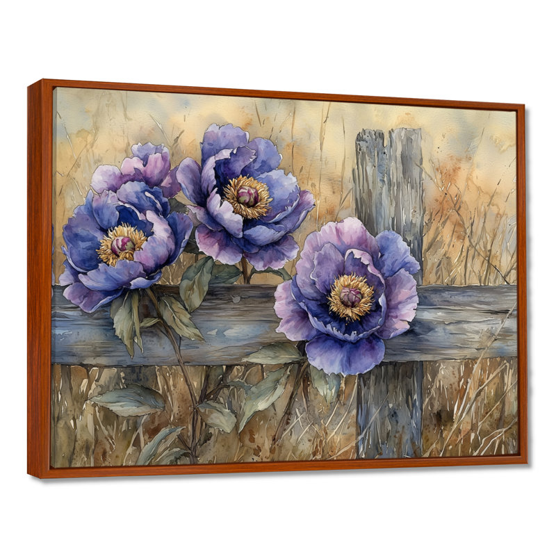 Jacoline - Floral Oversized Canvas Prints, Brun, H 30 po x l 40 po, Impression encadrée flottante