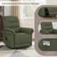 Fauteuil inclinable oscillant pivotant 35,4 po avec rangement latéral et chargement USB-133006859