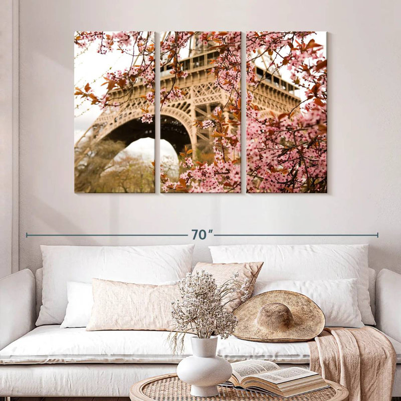 Kavia Eiffel Tower Cherry Blossoms, 32" H x 50" W