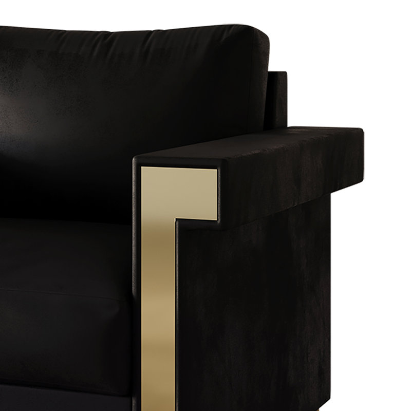 Snaresbrook Fabric 56.3'' Reception Loveseat, Black