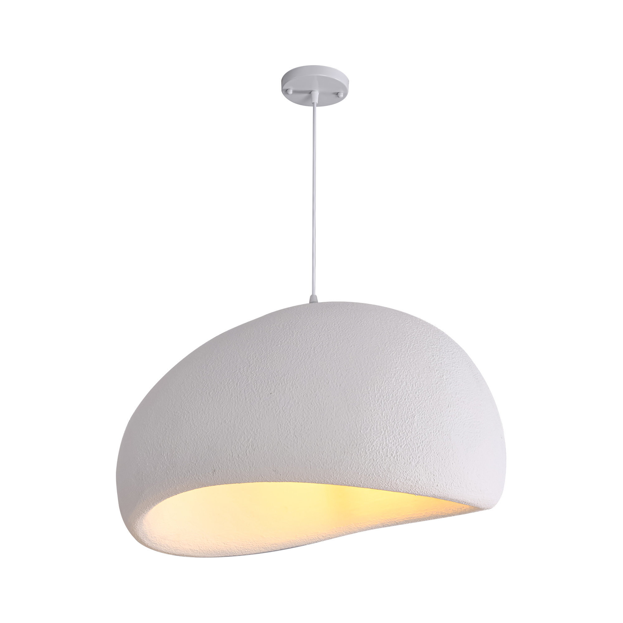 Jimyah 1- Light White Polystyrene Unique/Statement Modern Pendant, 55" H x 23.6" W x 18.9" D