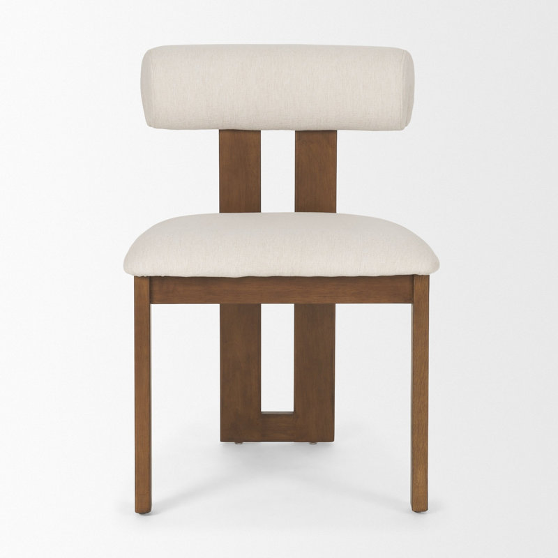 Chaise de salle à manger à trépied Ardith, Cream, Medium Brown