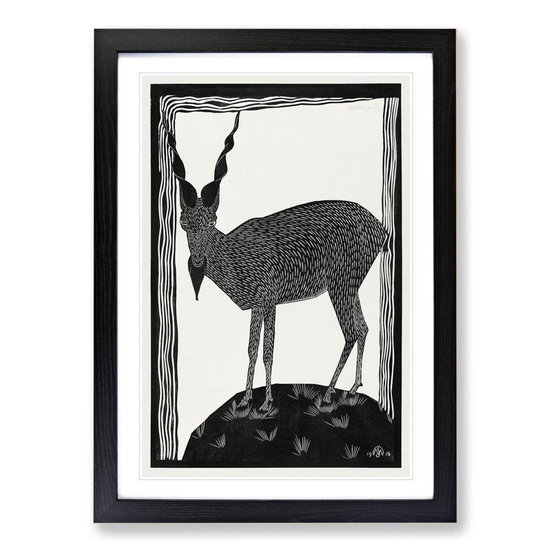 Markhor Goat Vol.1 by Samuel De Mesquita - Picture Frame Painting, 36cm H x 27cm W x 2cm D, Black Framed