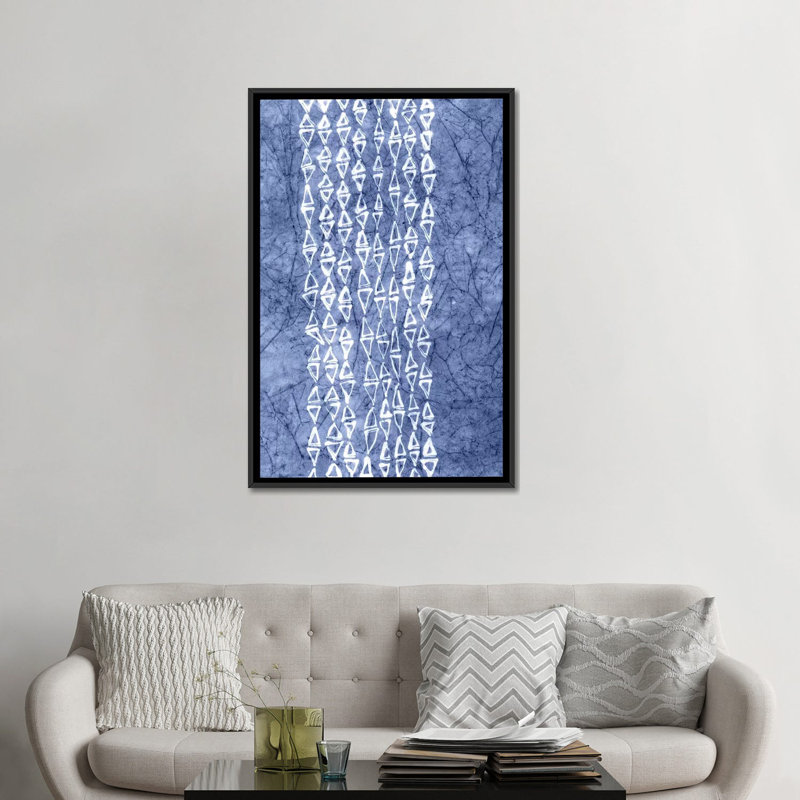 « primitive patterns iii », impression sur toile, H 26 po x l 18 po x P 1,5 po, Toile avec cadre noir, Pas de tapis