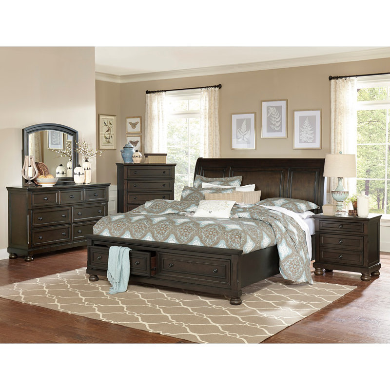 Grand lit-bateau avec rangement Lexie-Leigh