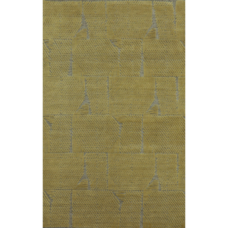 Tapis indien contemporain en laine 6x9