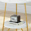 Table de bout ronde à 2 niveaux Table d'appoint Table de chevet moderne Petite table basse pour salon Chambre à coucher