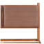 Lit moderne avec tête de lit tapissier en cuir brun, structure en bois