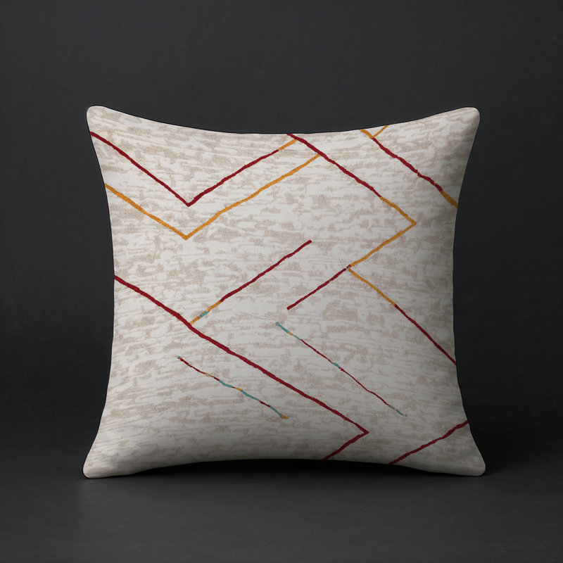 Coussin décoratif intérieur et extérieur Modern, Gris abstrait 14, Carré 16 po