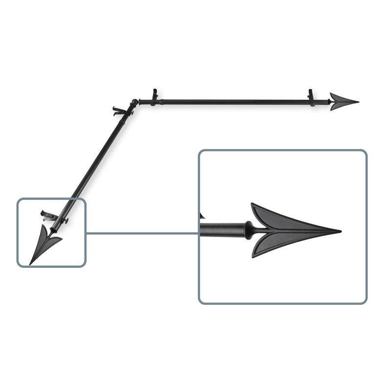 Tringle à rideaux simple de coin avec fenêtre Esteve, 28 po à 48 po, Noir
