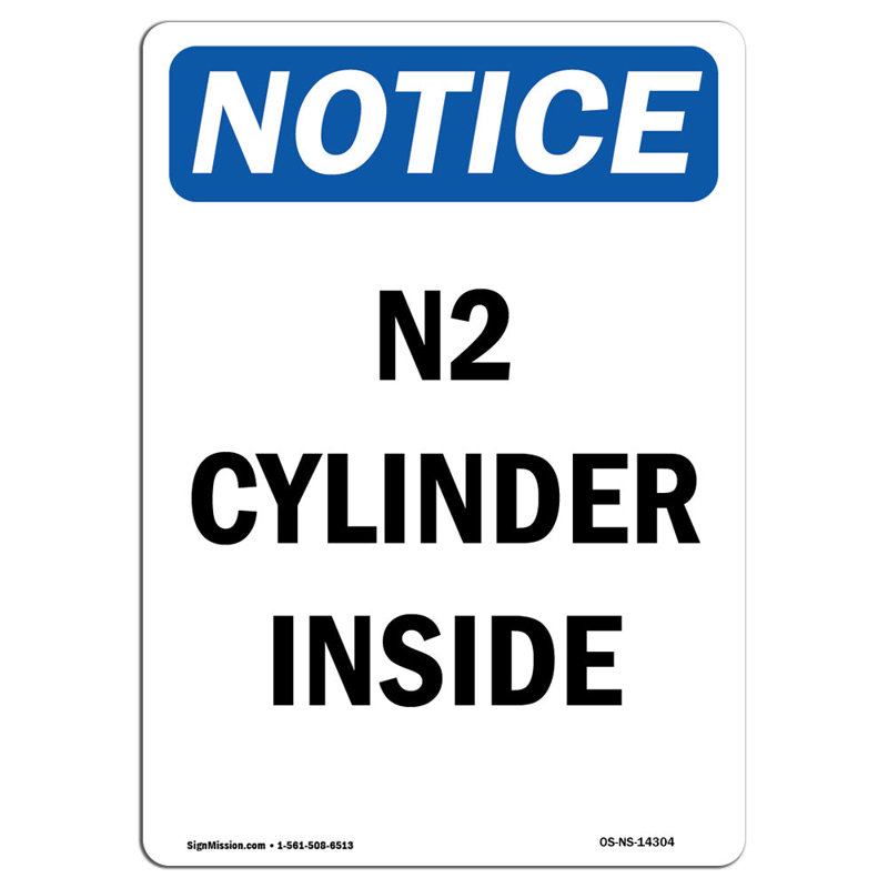 N2 Cylinder Inside Sign