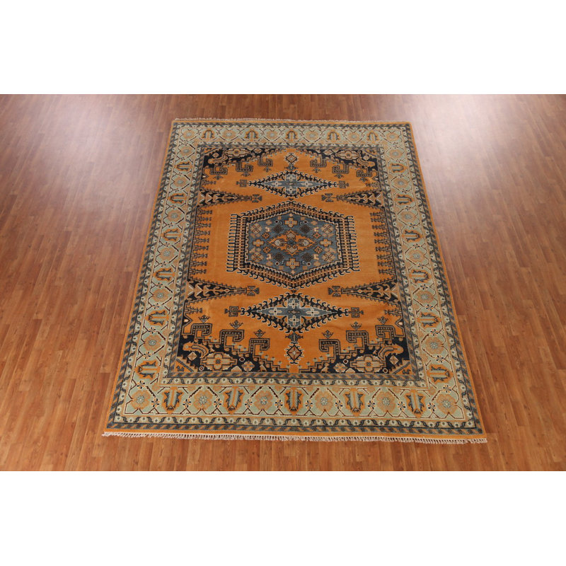 Tapis indien géométrique en laine Viss 9 x 12