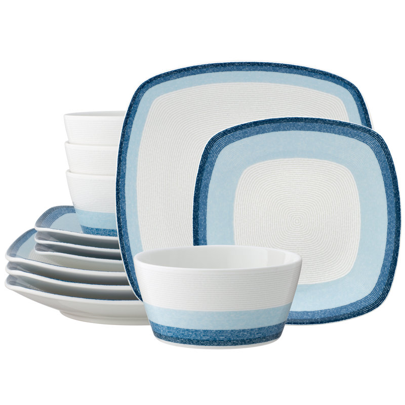 Service de table carré 12 pièces Noritake Colorscapes Layers, service pour 4, Ciel