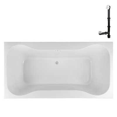 66'' x 34'' Acrylic Soaking Drop-In Bathtub, Drain Included