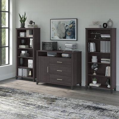 Crédence de bureau avec bibliothèques Anousha