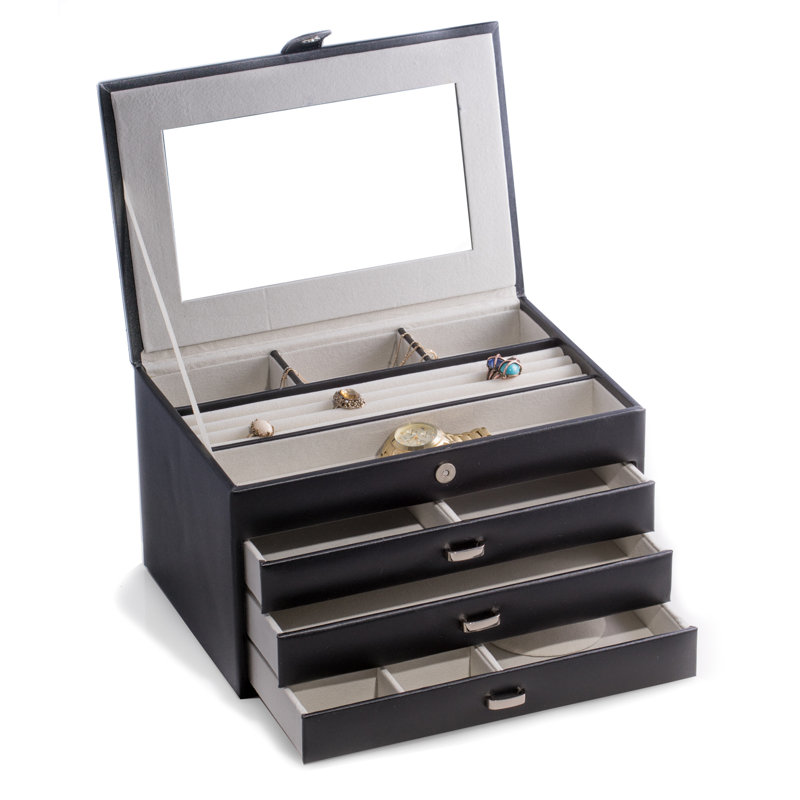 Leather Jewelry Box + Drawers