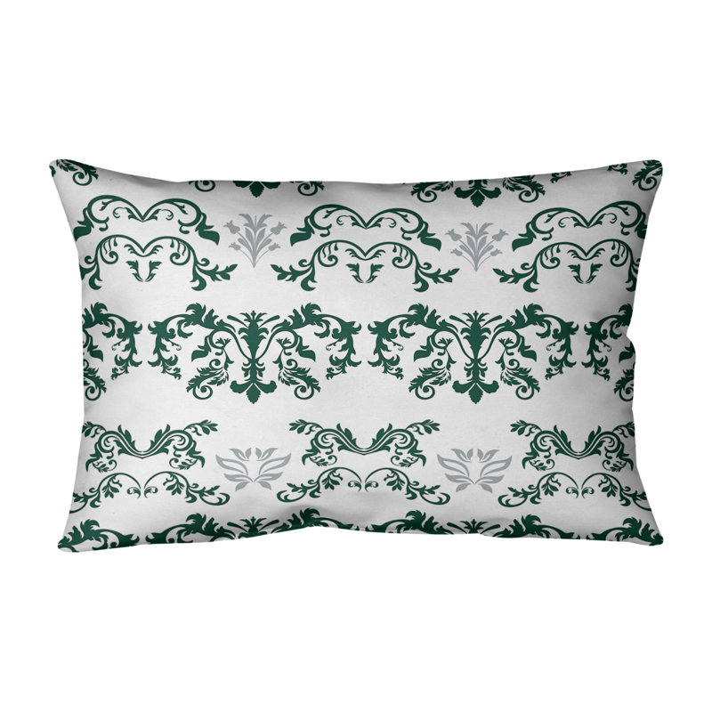Housse de coussin Football Baroque, Polyester filé, Vert chasseur / blanc / gris