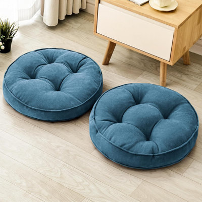 Floor Pillow Set Of 2, Memory Foam Floor Cushions For Adults, Large Round Meditation Pillow For Sitting
