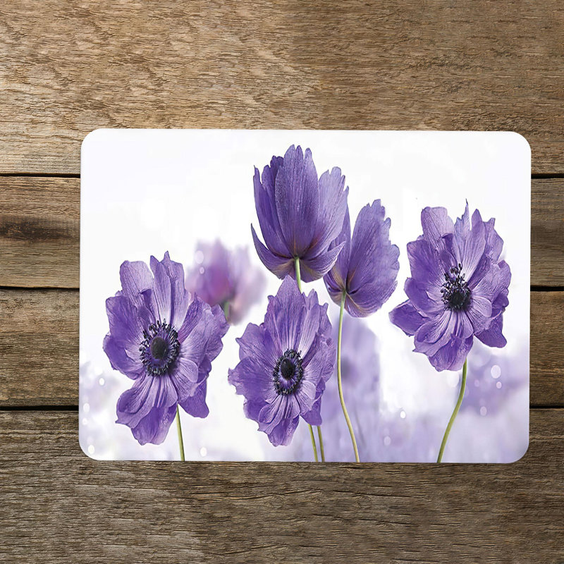 Verre mauve à motif floral abstrait, idéal pour une décoration intérieure élégante et pour servir, 7,9 po x 11,8 po