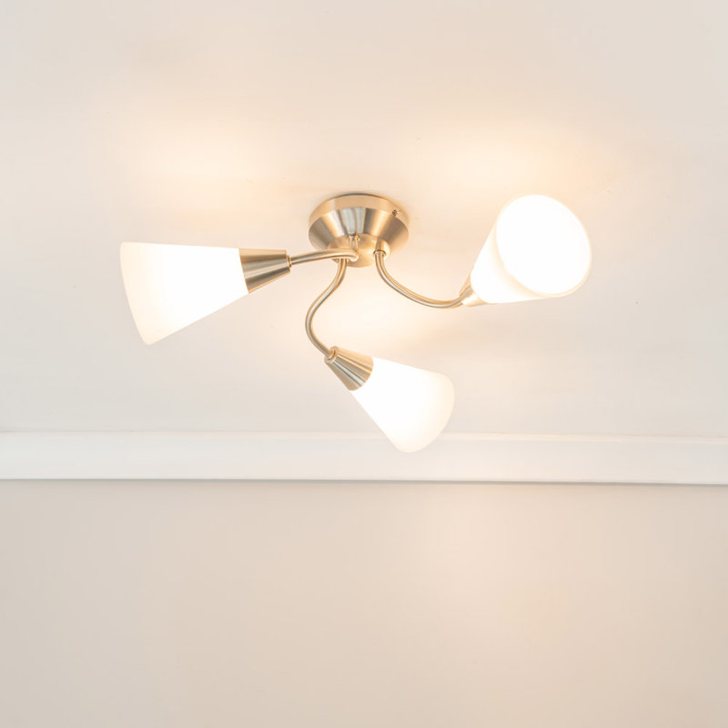 Colgin Glass Semi Flush Mount, Silver, No