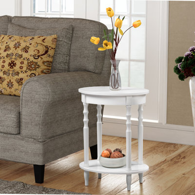 Moravian Oval End Table with Shelf